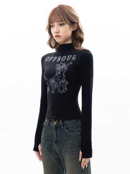 Little High Neck Long sleeve Top NA2168