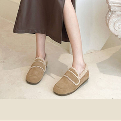 Fake Fur Lined Slip-On Moccasins NA8653