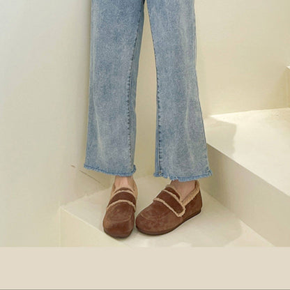 Fake Fur Lined Slip-On Moccasins NA8653