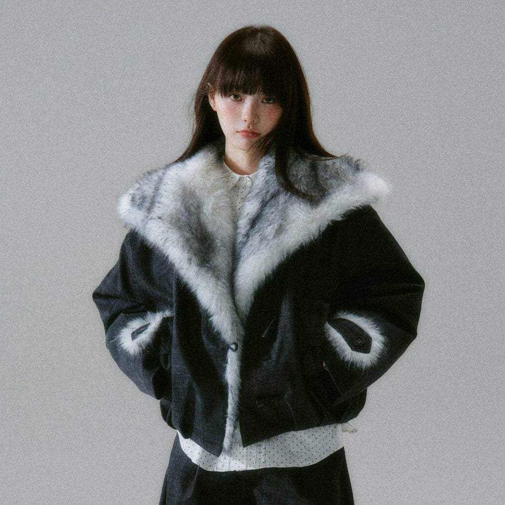 Plush Flower Bud Short Jacket NA8788