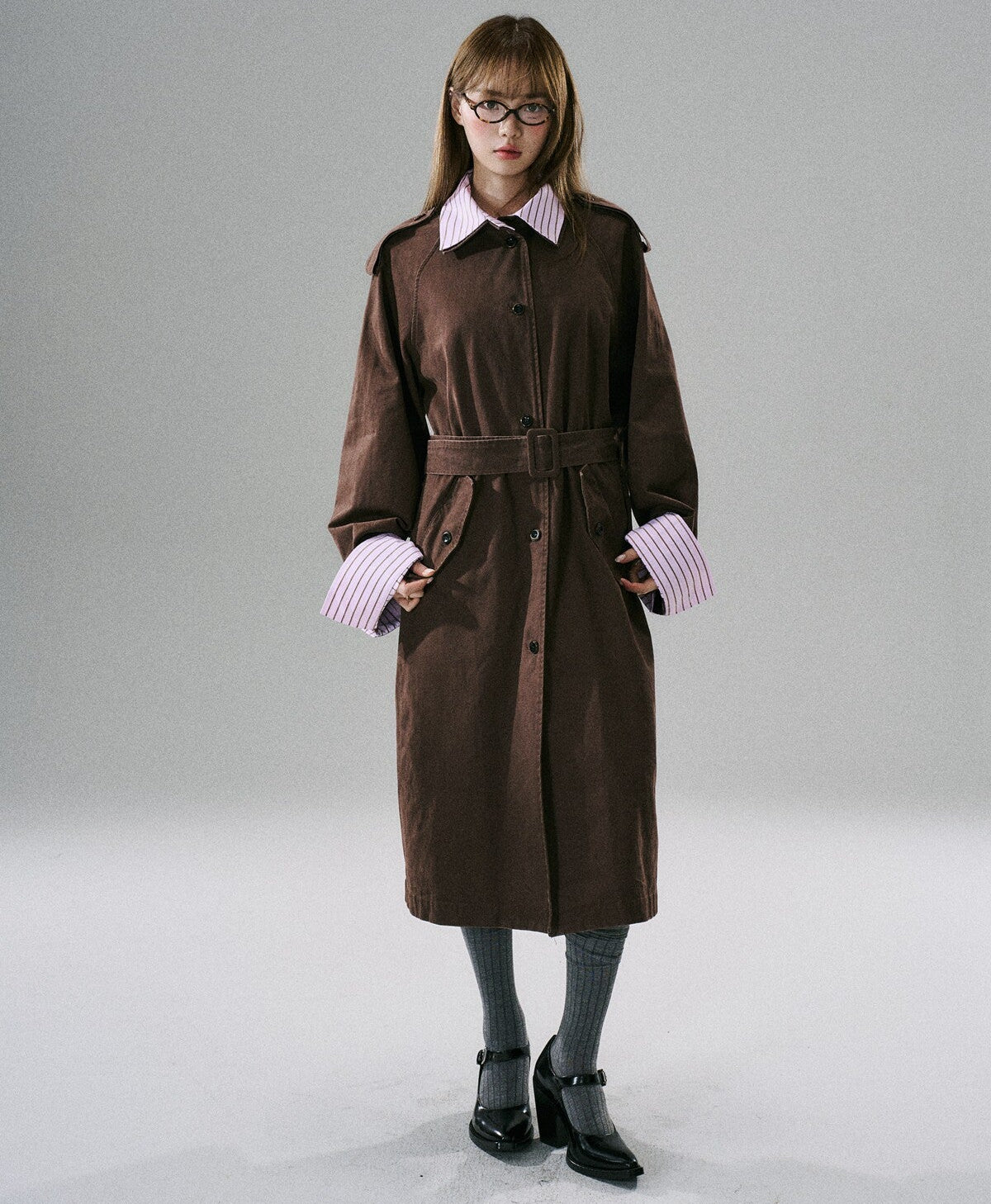 Detachable Rose-Fenced Girl's Trench Coat NA8789