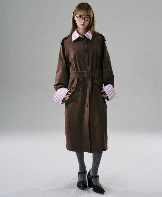 Detachable Rose-Fenced Girl's Trench Coat NA8789