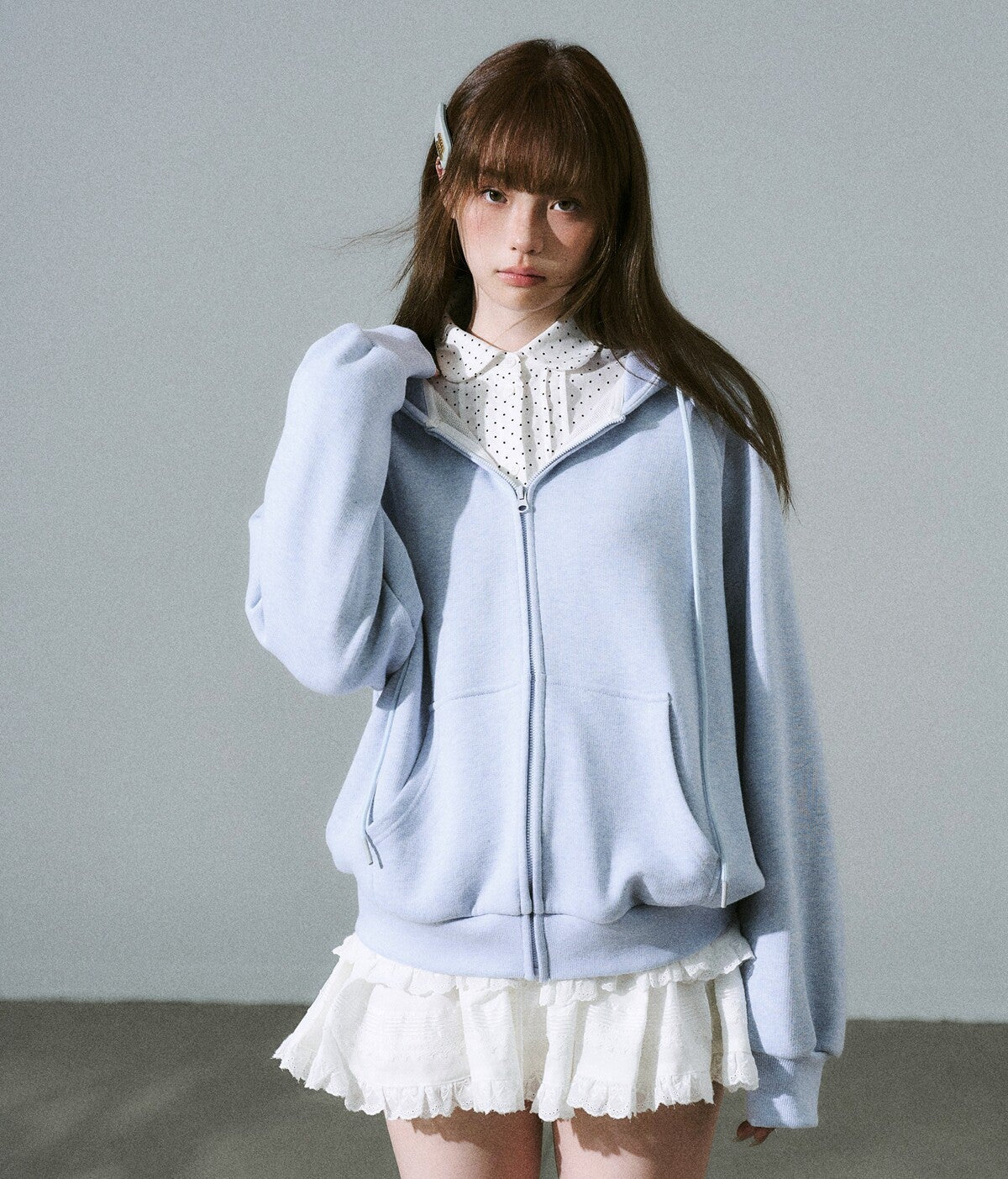 Bow Design Zipper Hoodie NA8837