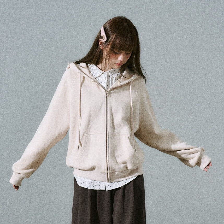 Bow Design Zipper Hoodie NA8837