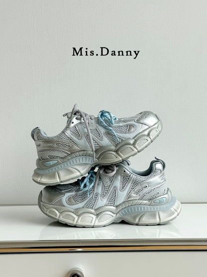 Metallic Mesh Lace-Up Sneakers NA8648