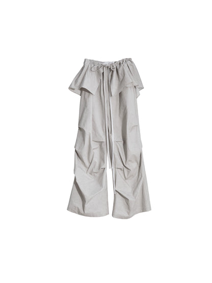 Stain Wrinkle Cotton Detachable Layered Pants NA5234