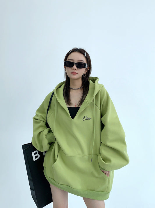 Oversize V-neck Hoodie NA2766