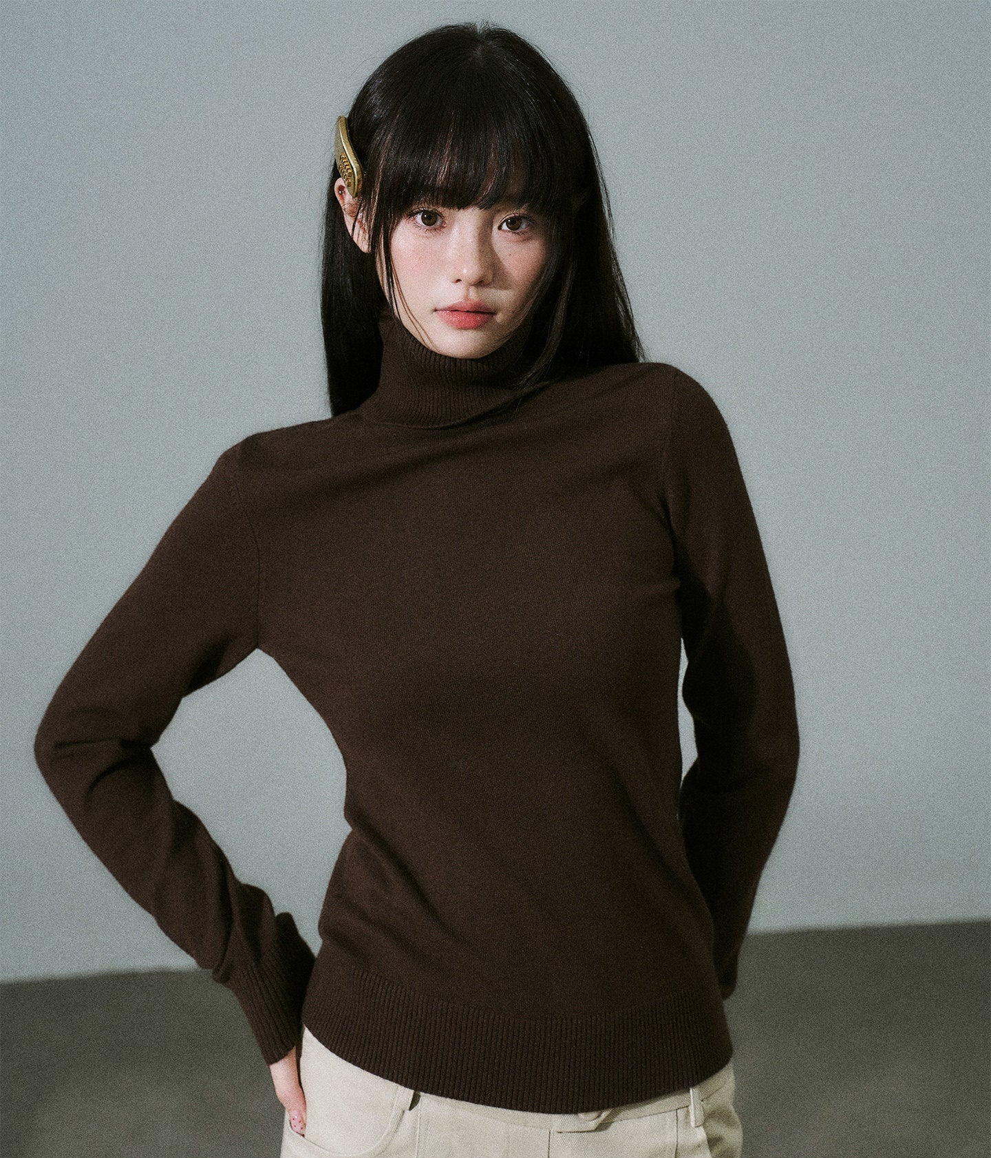 Stretch Warm High-Neck Knit Sweater NA8796