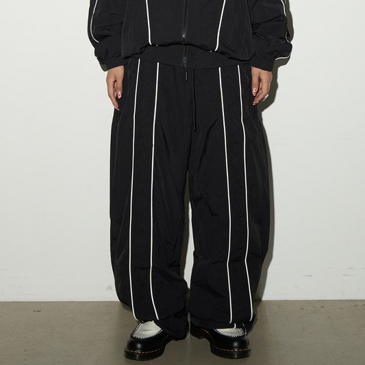 Line Detail Lightweight Quick-Dry Oversize Jacket & Wide Leg Pants Setup NA9158
