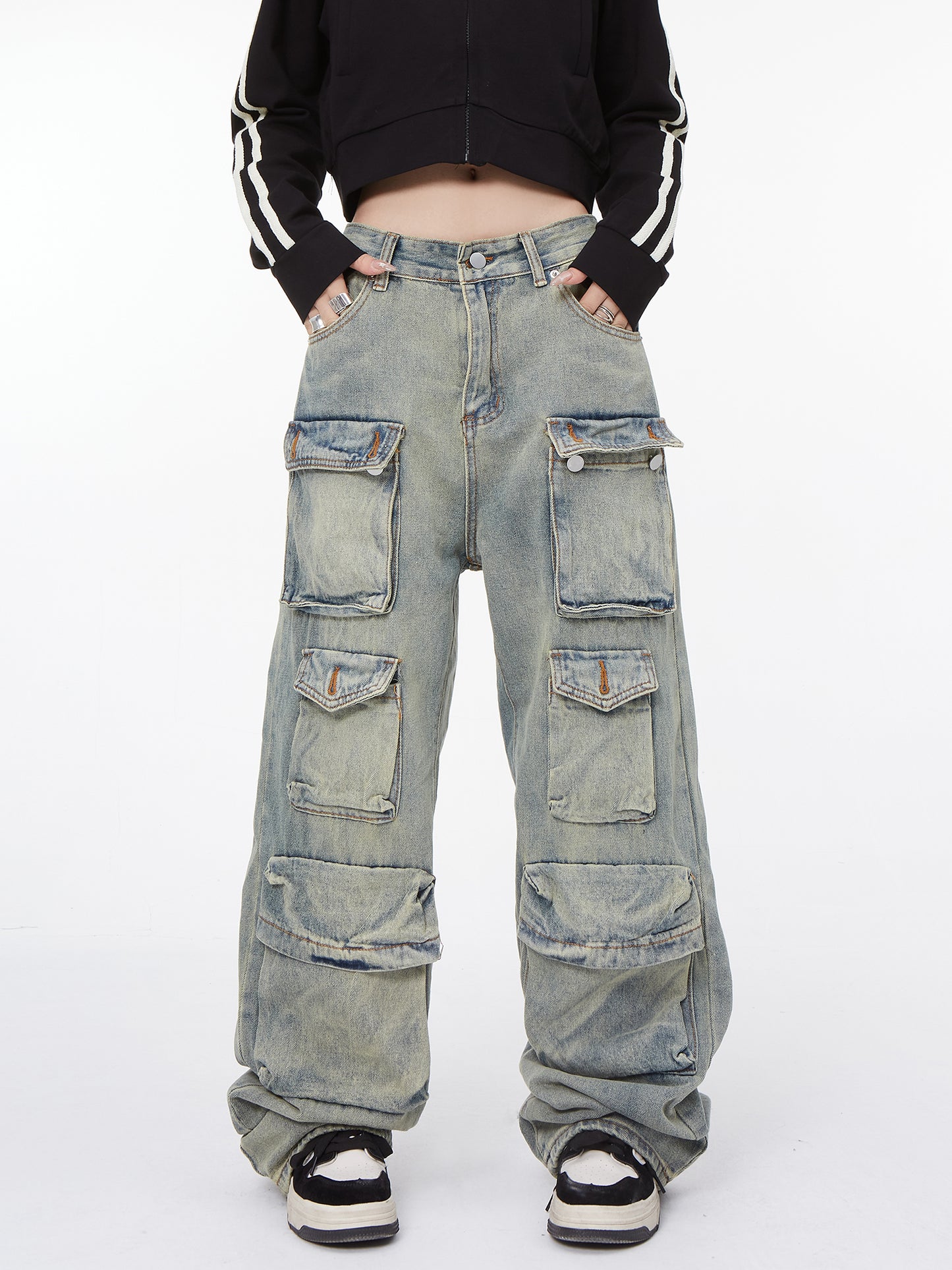 Multi Pocket Cargo Denim Jeans NA2880