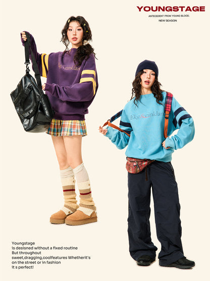 Contrast Graphic Oversize Knit Sweater NA9402