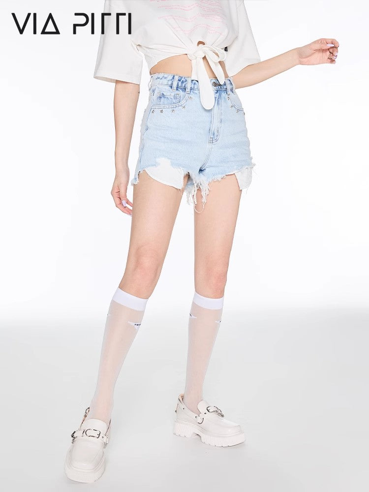 High Waist Short Denim Pants NA4844