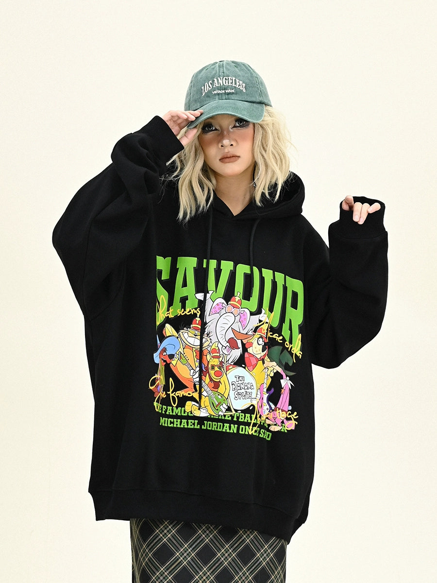 Fleece Cute Cartoon Pullover Hoodie NA6287