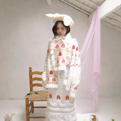 Strawberry Cake Jacquard Scarf NA8297
