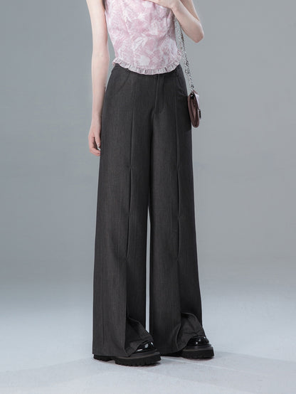 Articulated Fold Design Wide Leg Trousers NA5548