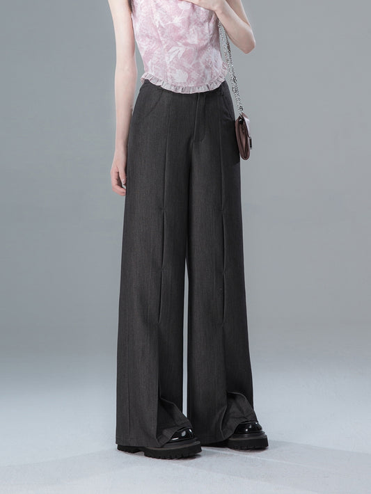 Articulated Fold Design Wide Leg Trousers NA5548