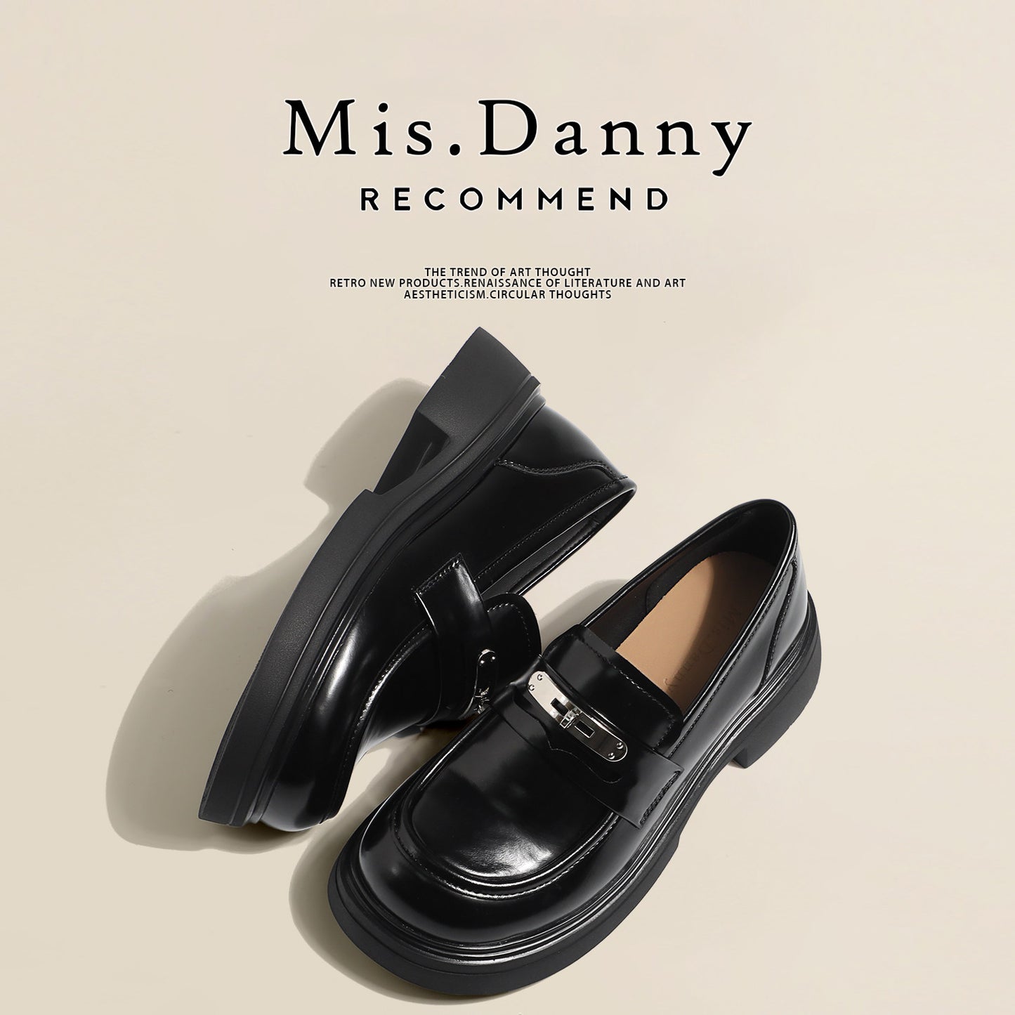 Metal Decoration Platform Thick Sole Loafers NA8757