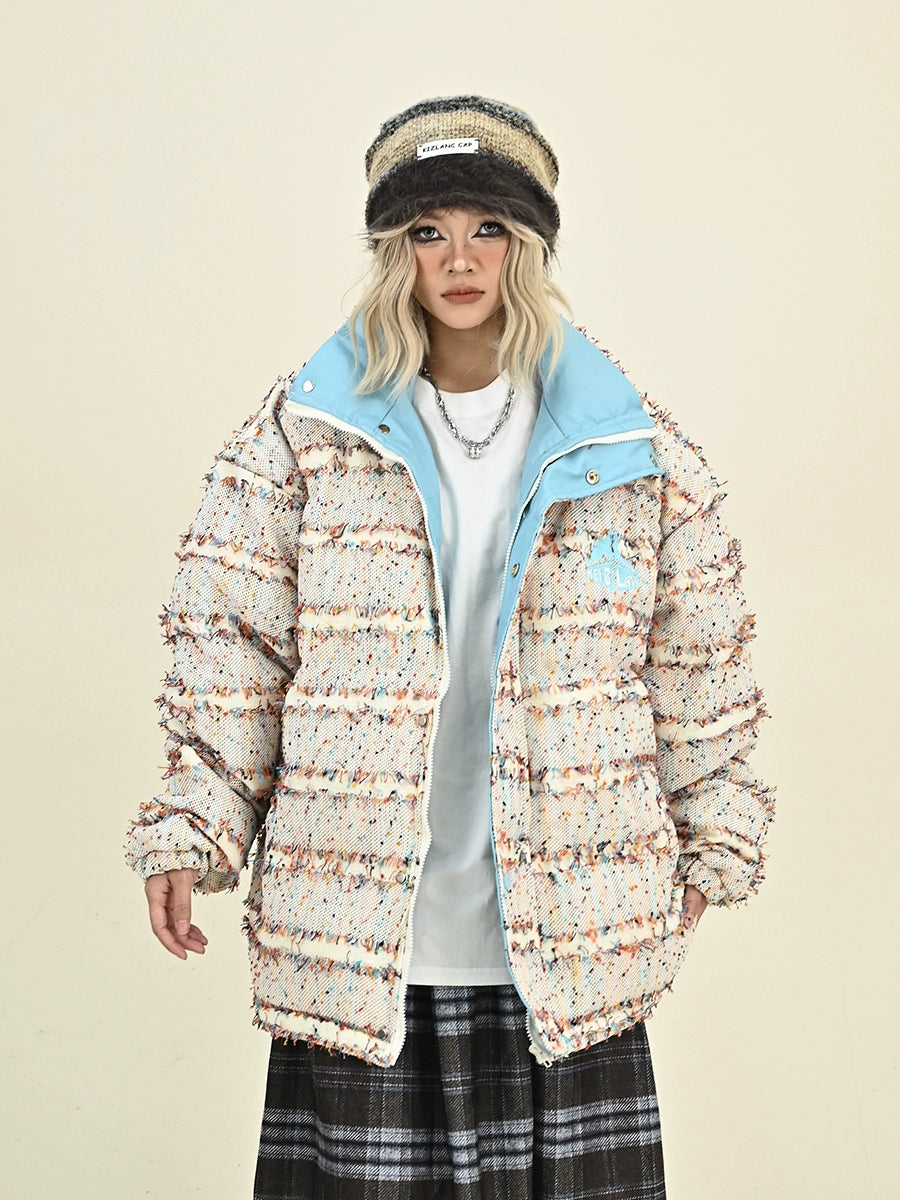 All-over Pattern High-Neck Puffer Jacket NA6382