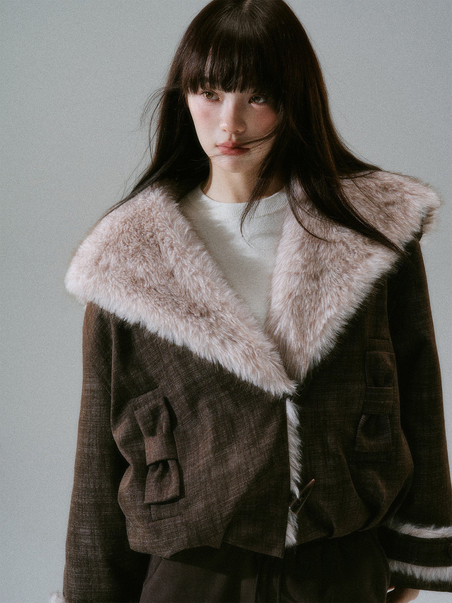 Plush Flower Bud Short Jacket NA8788