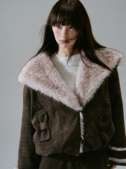 Plush Flower Bud Short Jacket NA8788