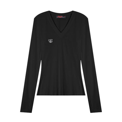 Slim Fit V-neck Long Sleeve T-shirt NA3850