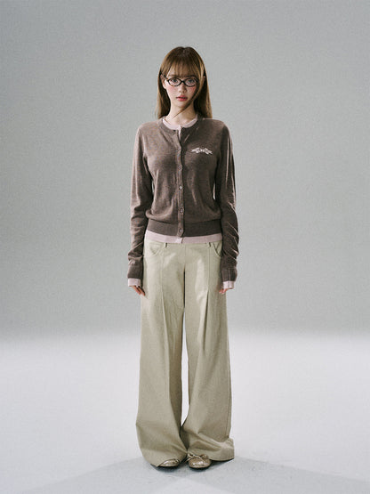 Logo Embroidery Knit Cardigan NA8836