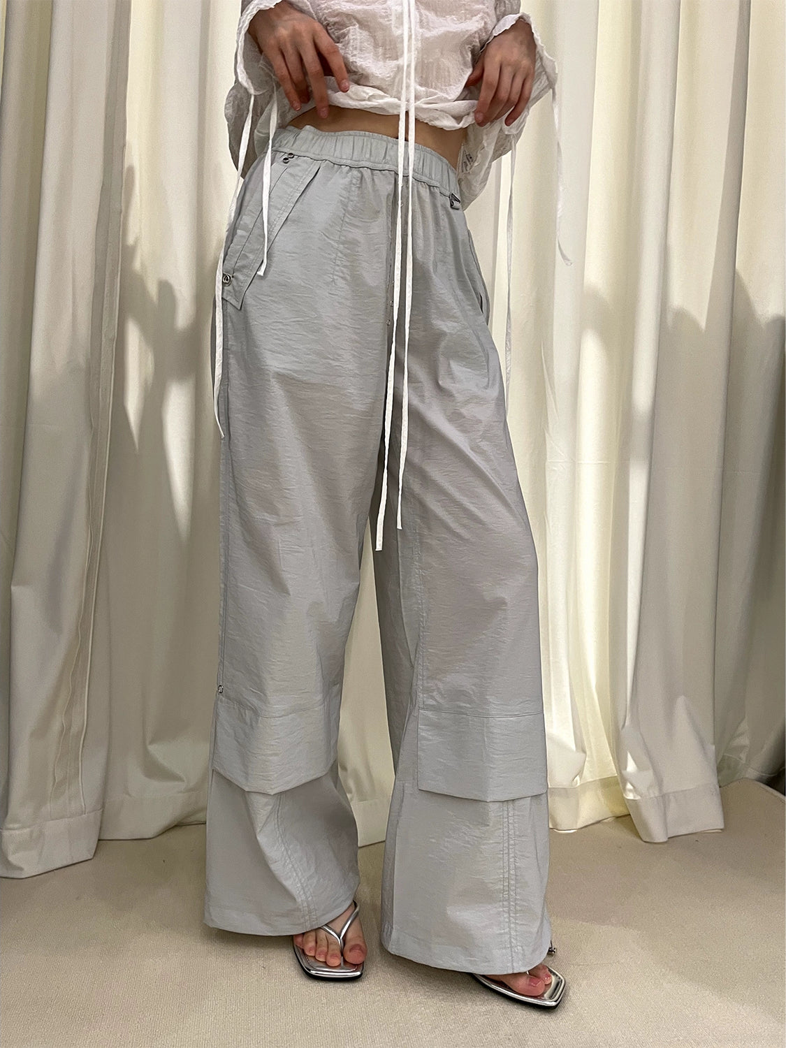 Look Slim Wide-Leg Straight Sporty Pants NA5949