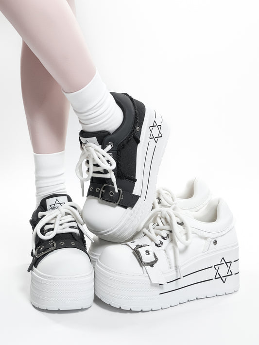 Buckle Canvas Platform Shoes NA8524