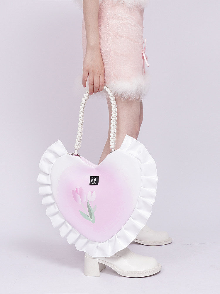 Tulip Heart Flower Design Crossbody Bag NA8407