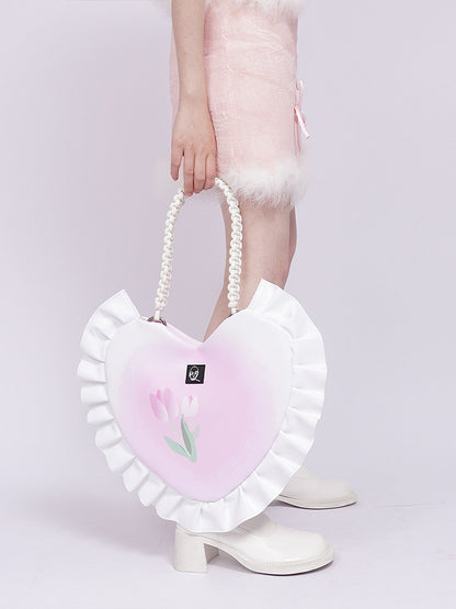 Tulip Heart Flower Design Crossbody Bag NA8407