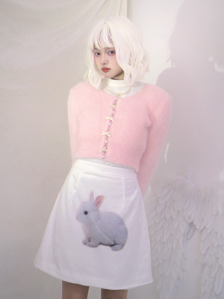 Pearl Bow Short Knit Cardigan NA8285