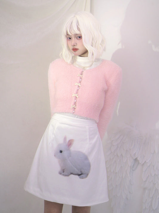 Pearl Bow Short Knit Cardigan NA8285