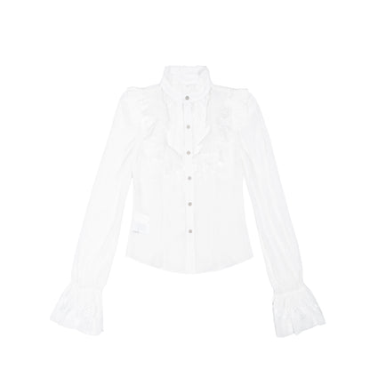 Sheer Chiffon Gothic Court Style Blouse NA8358