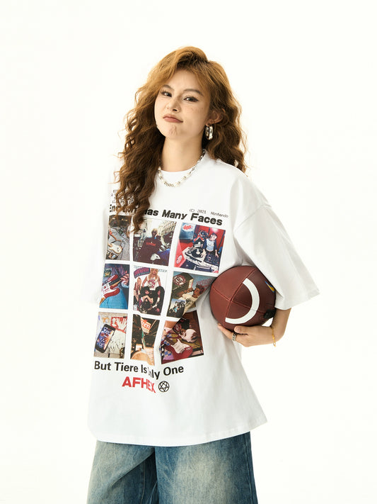 Portrait Printed Short Sleeve T-shirt NA3162