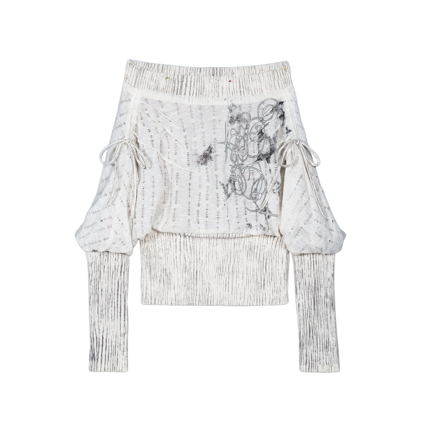 Floral Off-Shoulder Knit Sweater NA8360