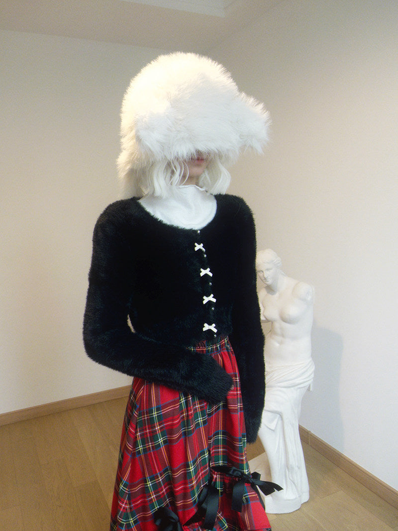 Pearl Bow Short Knit Cardigan NA8285