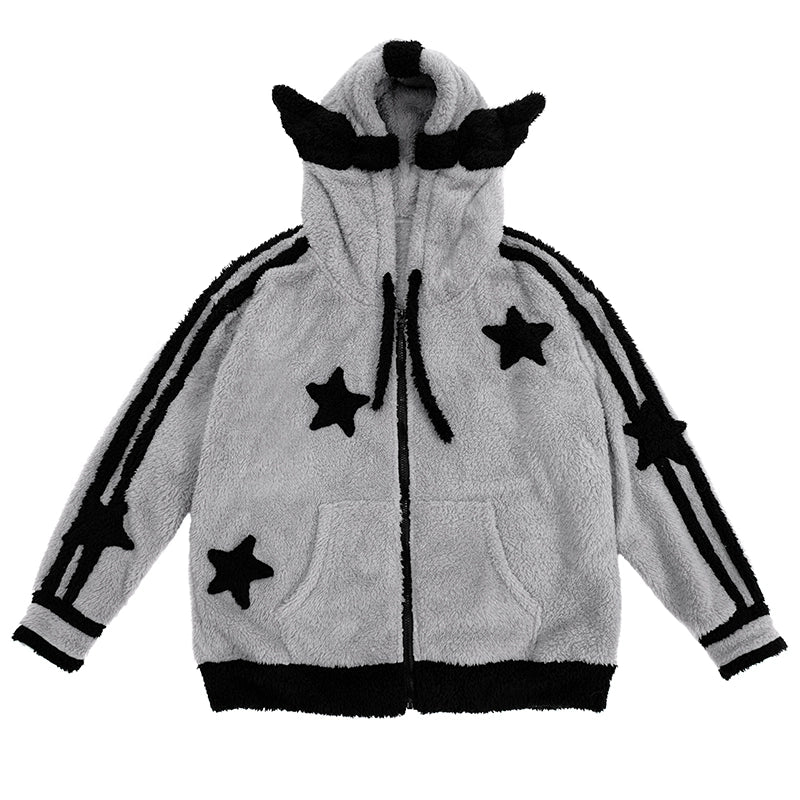 Angel Design Boa Zipper Hoodie NA6700