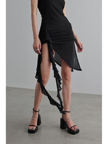 Perspective Asymmetric Multi-wear Skirt NA4280-K