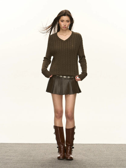 Oversize V-neck Knit Sweater NA5285