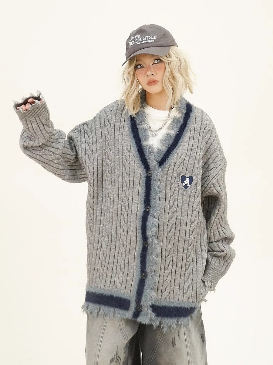 Oversize V-Neck Knit Cardigan NA6330