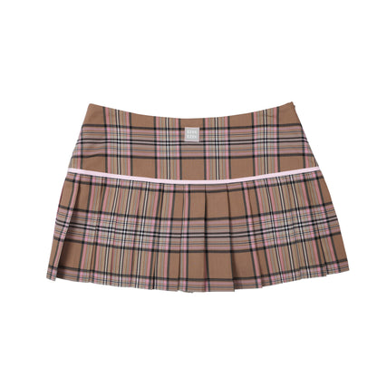 Checkered Short A-Line Skirt &amp; Checkered Tie NA2552