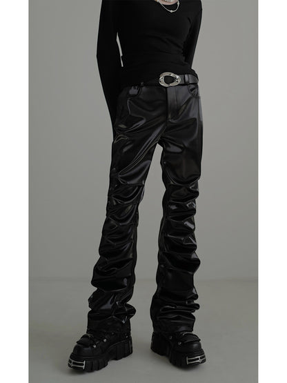 PU Leather Slim Fit Trousers NA4237