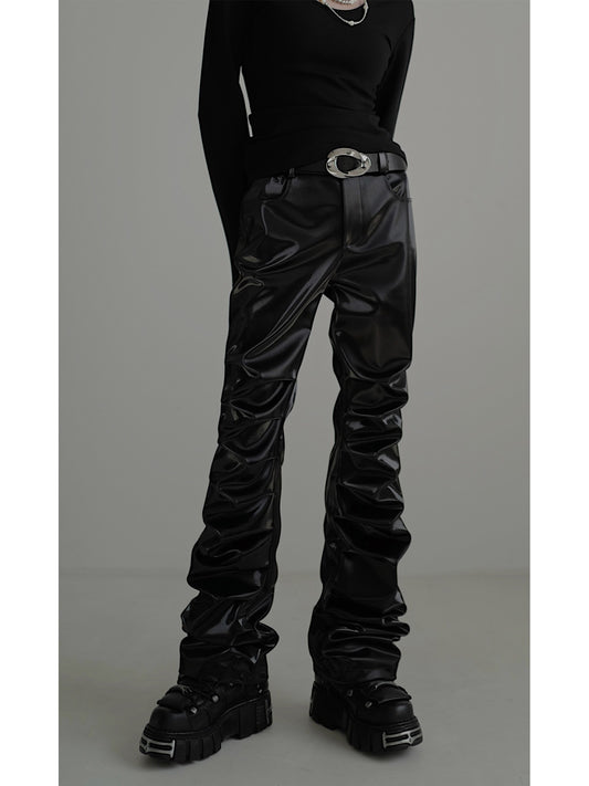 PU Leather Slim Fit Trousers NA4237