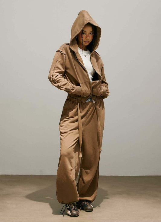 Fringe Logo Hoodie & Fringe Wide Leg Sweatpants Setup NA8950