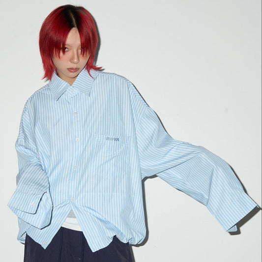 Stripe Oversize Long Sleeve Shirt NA9033