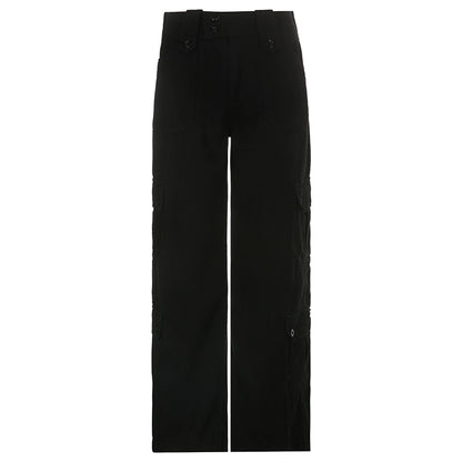 Wide-Leg Straight Cargo Pants NA4578