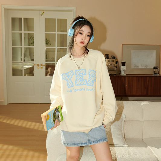 Retro Foam Print Oversized Sweatshirt NA2677