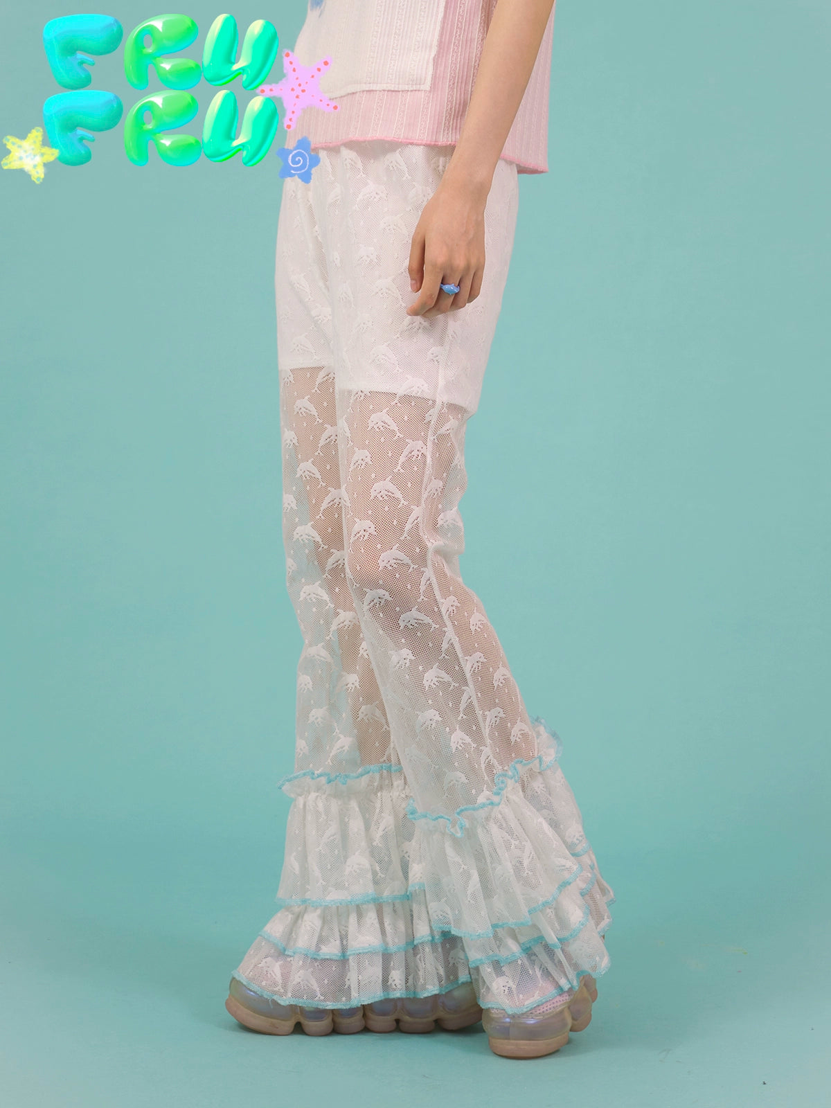 Dolphin Lace Patchwork Sheer Pants NA6540