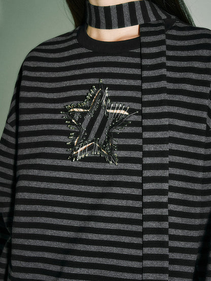 Star Stripe Oversize Long Sleeve T-Shirt & Tank Top NA8919