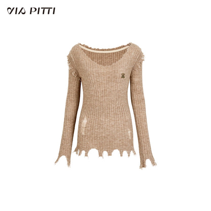 Large V-neck Knit Sweater NA4863